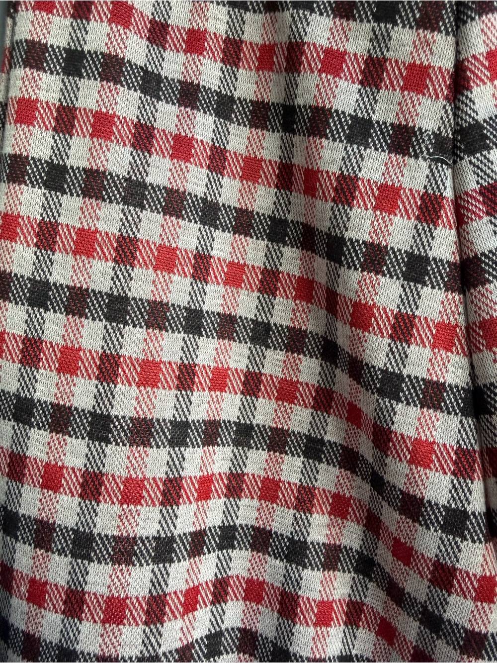 Red Plaid Stretch Flare Pants - Picture 6 of 6